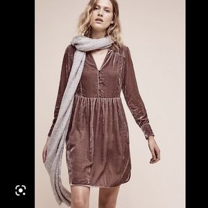 COPY - Anthropologie Holding Horses Velvet Mauve Dress